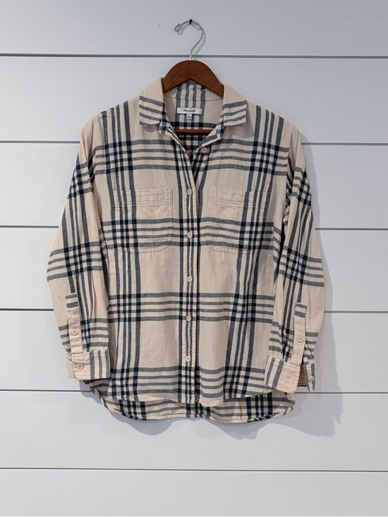 Madewell Tops - Madewell Plaid Flannel Shirt Small Neutral Cottagecore Casual
